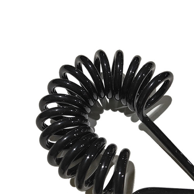 8MM Durchmesser-Schwarz-Zurückhalten-Seil-kundenspezifisches aufgerolltes Kabel-langlebiges Gut ohne Zusatz