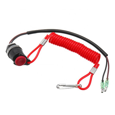 Rote Farbflexible Spulen-Abzugsleine für Schalter weg Länge von der Außenborddes motor12cm