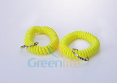 Helle gelbe Flexbile-Plastikspiralen-Schnur-Armband Keychain Identifikation Chian 12 cm