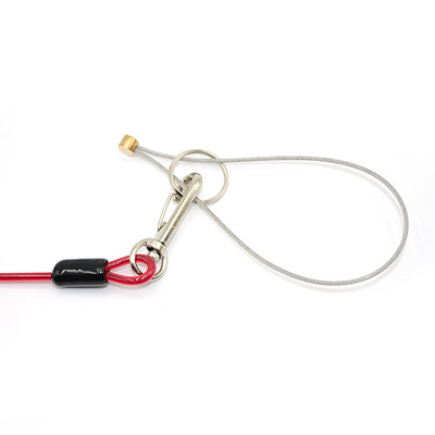 Durchsichtige rote Kabeldraht Spirale Lanyard Gürtel Durchsichtige rote mit Schleife / Drehfäden