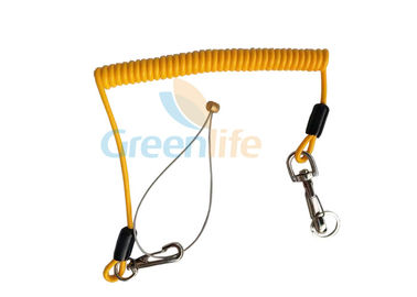 Fall-Schutz-Spiralen-aufgerollte Werkzeug-Leinen-hohe Sicherheits-Karabinerhaken-Schnur-festes Gelb
