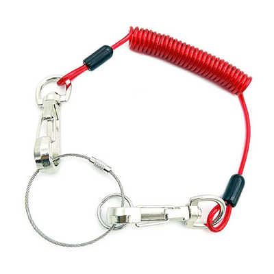 Rotes dehnbares Stahldrahtring-Werkzeug Lanyard For Safety At Height 1.5mm