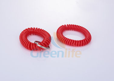 Schläuche weiches rotes Federelement-Plastikhandgelenk-Schraubenfeder Keychain TPU mit Spalten-Ring