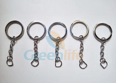 Flache geteilter Schlüssel-Ring-Abzugsleinen-Zusätze des Edelstahl-#304 mit Kette Außendurchmesser 30MM
