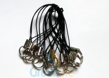 Dauerhafte Abzugsleinen-Zusatz-schwarze Nylontelefon-Schnur-Schleife mit kleinem Spalten-Ring-Halter